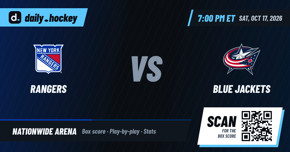 Rangers vs Blue Jackets Preview & How to Watch, Oct 17, 2026 · daily.hockey